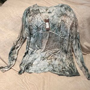 XCVI teal/blue blouse